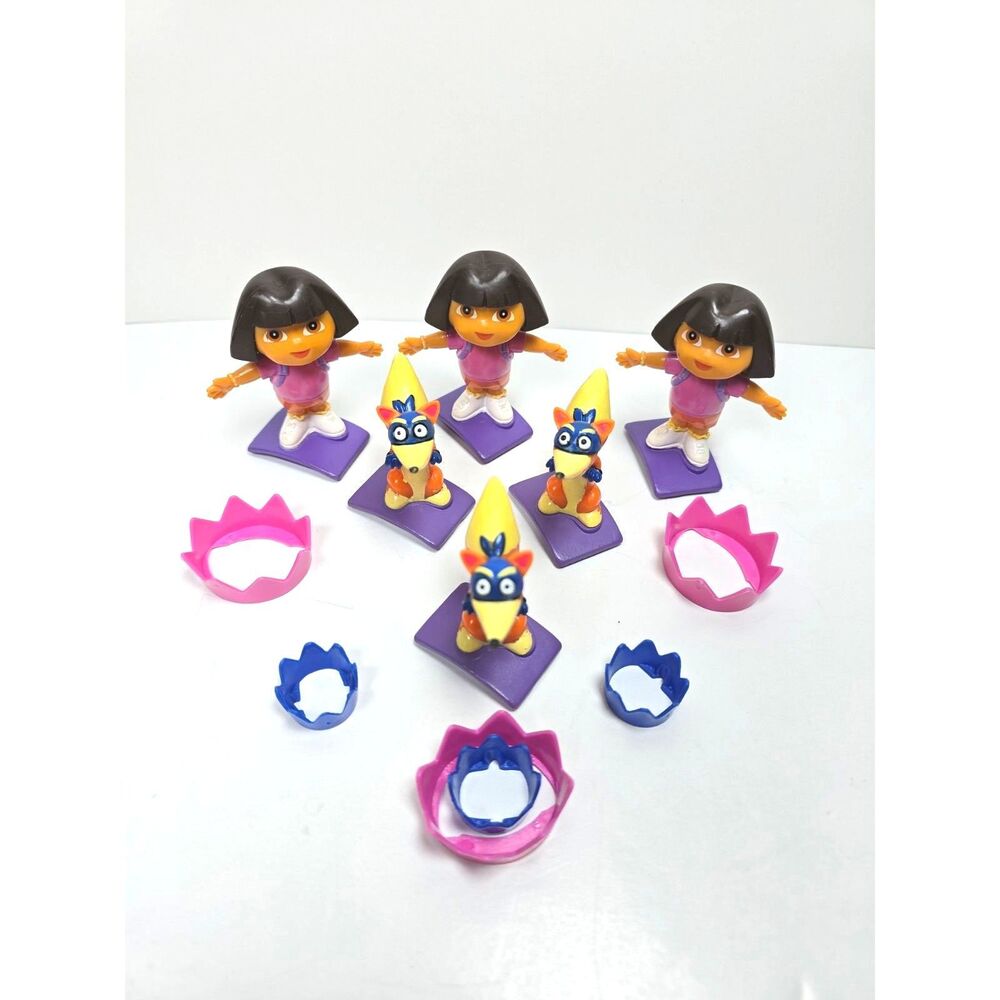 Dora The Explorer Figures Lot Swiper Fox Crowns X 3 Ea. Total of 12 Pcs. Toys